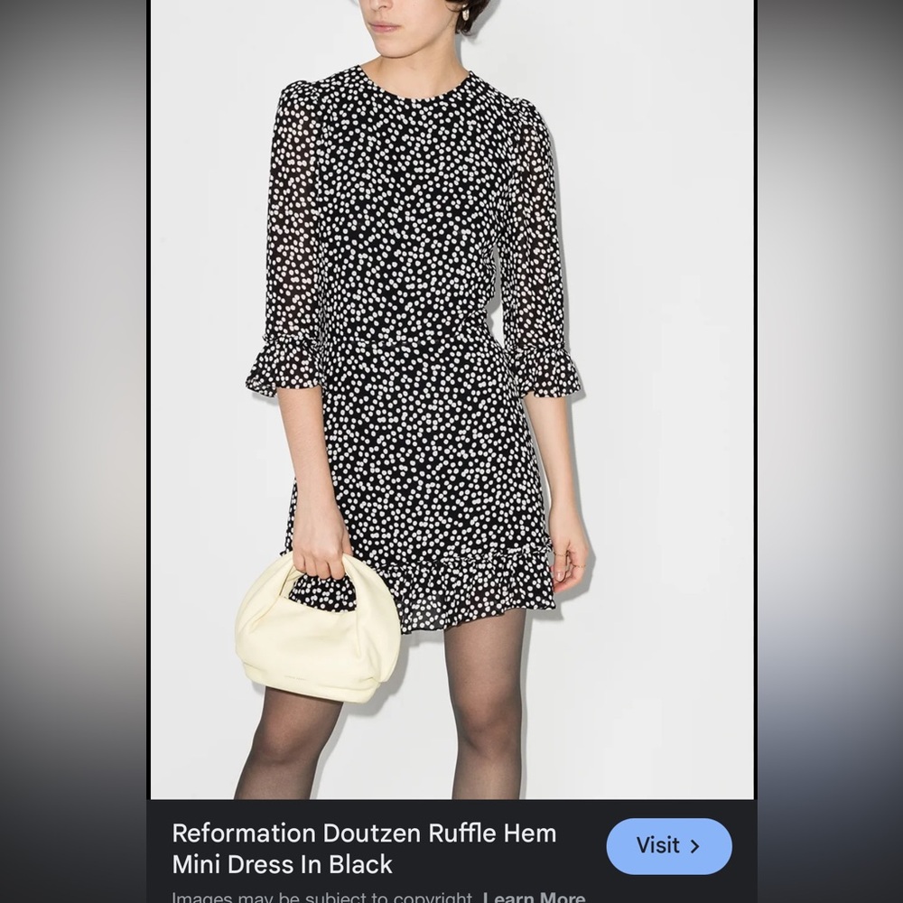Reformation Black and White Mini Dress